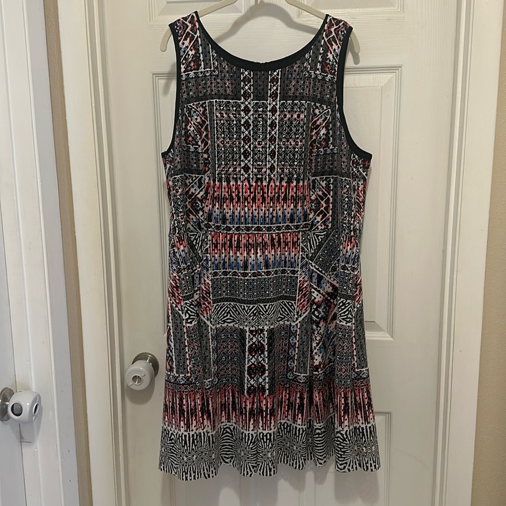 Harper Liv Abstract Fit and Flare Dress, Sz 20